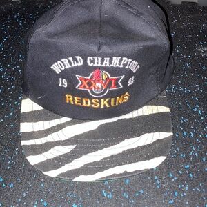 🏟🏈🪓 Vintage Washington Redskins Hat 1992 Zebra Stripes Rare 🪶🏉🧢